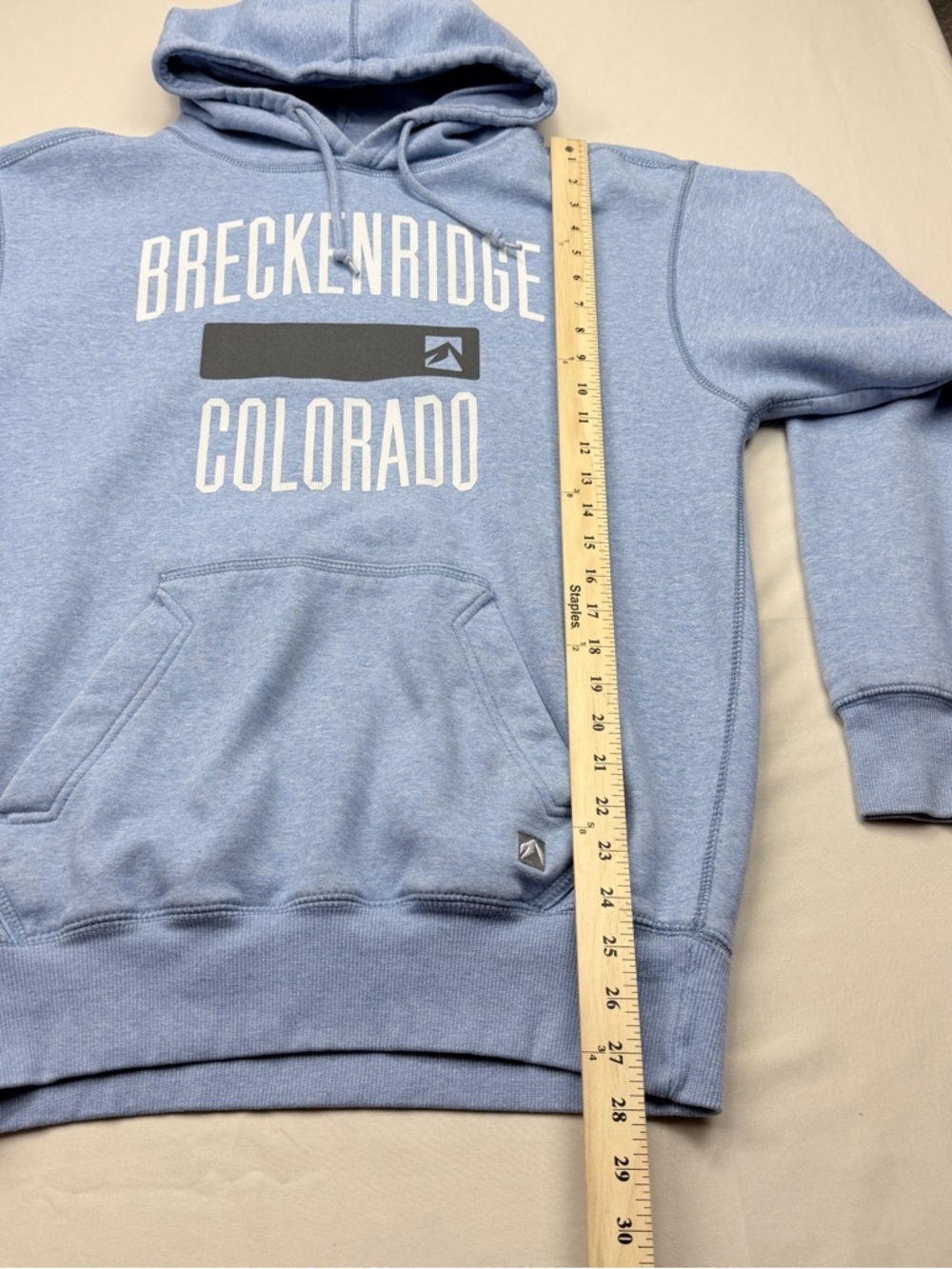 Breckenridge Colorado Light Blue Men's Hooded Sweatshirt - Picture 5 of 10